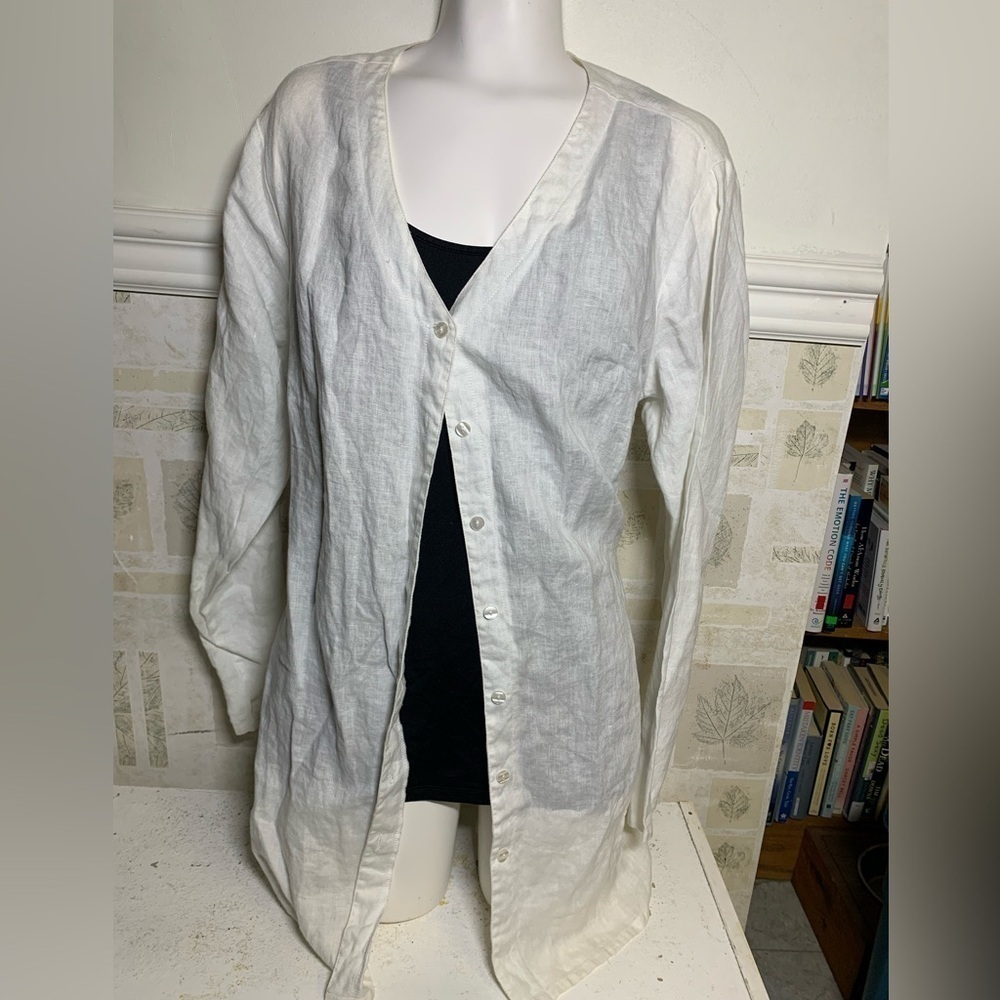 Large Linen button up cover shirt cardigan